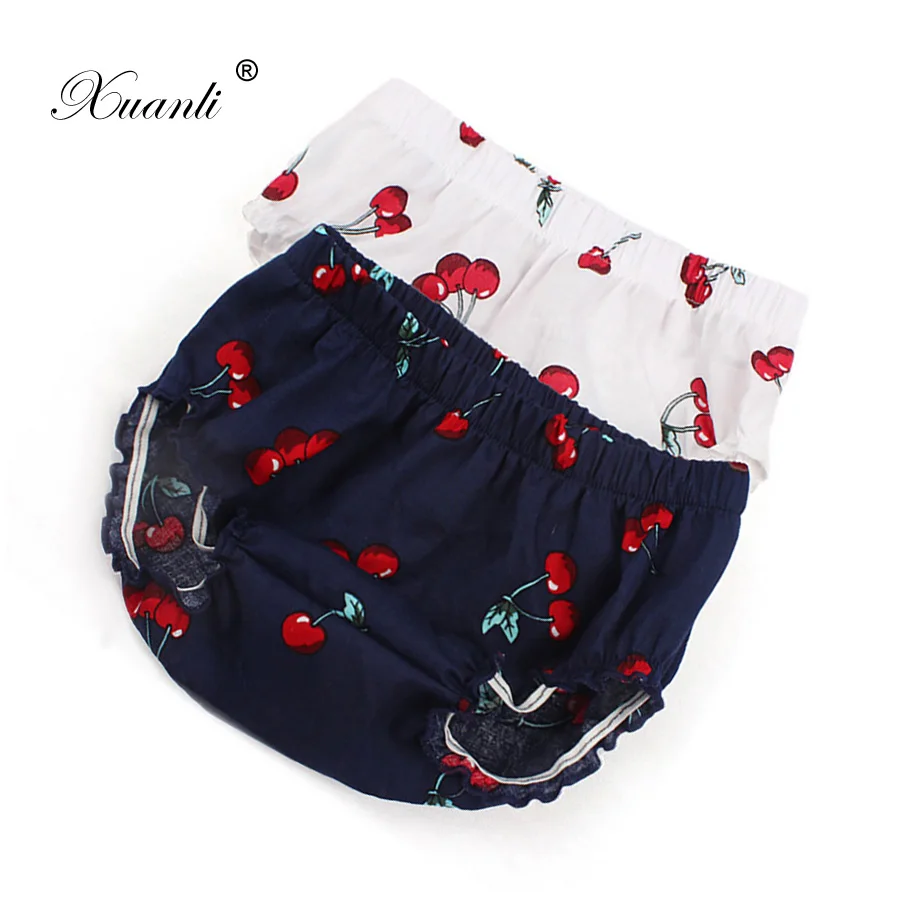 

Cotton Baby Shorts Newborn Boys Girl Bloomers Baby Fashion Cherry Patterned Shorts Diaper Cover PP Bread short Pants 2pcs/lot