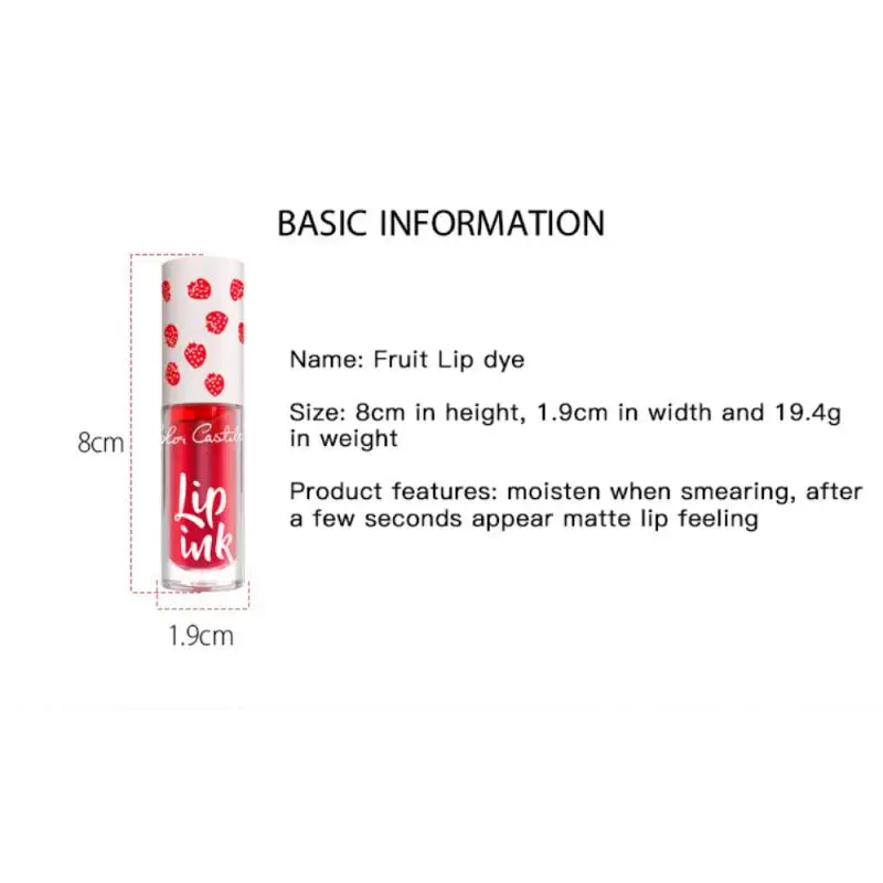 

HotNew 3Typies Fruit Smell Moisturizing Waterproof Non Stick Cup Liquid Lipstick Lip Glaze Guice Dyeing Lip Liquid WomenCosmetic
