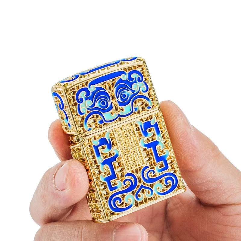 Роскошный и элегантный подарок на удачу керосиновая зажигалка Золотая проволока