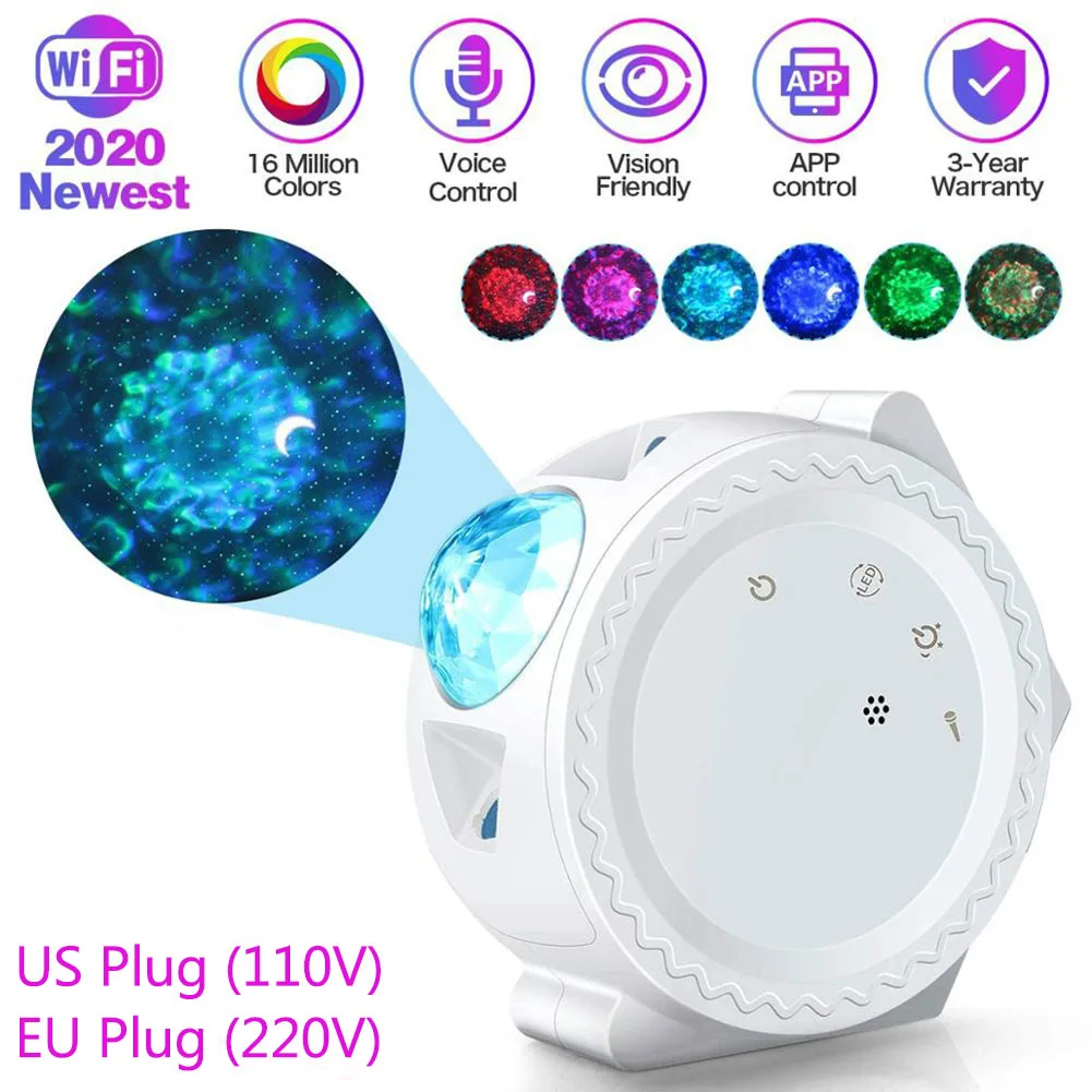 Светодиодный проектор звездного неба луна звезда облако Bluetooth ночная лампа