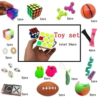combination 24 pieces extrusive solving fidget kids toys 2020 hot selling various styles set wholesale