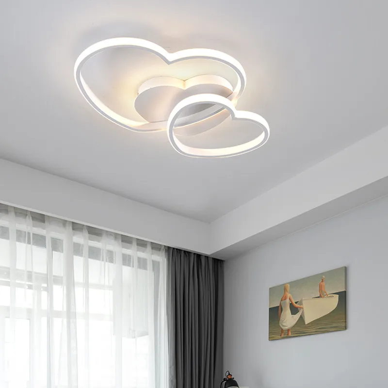 

Princess Girls Led Room Bedroom Light Home Lighting Heart Modern Led Ceiling Light Remote Control Gold Ceiling Lamp 110V 220V