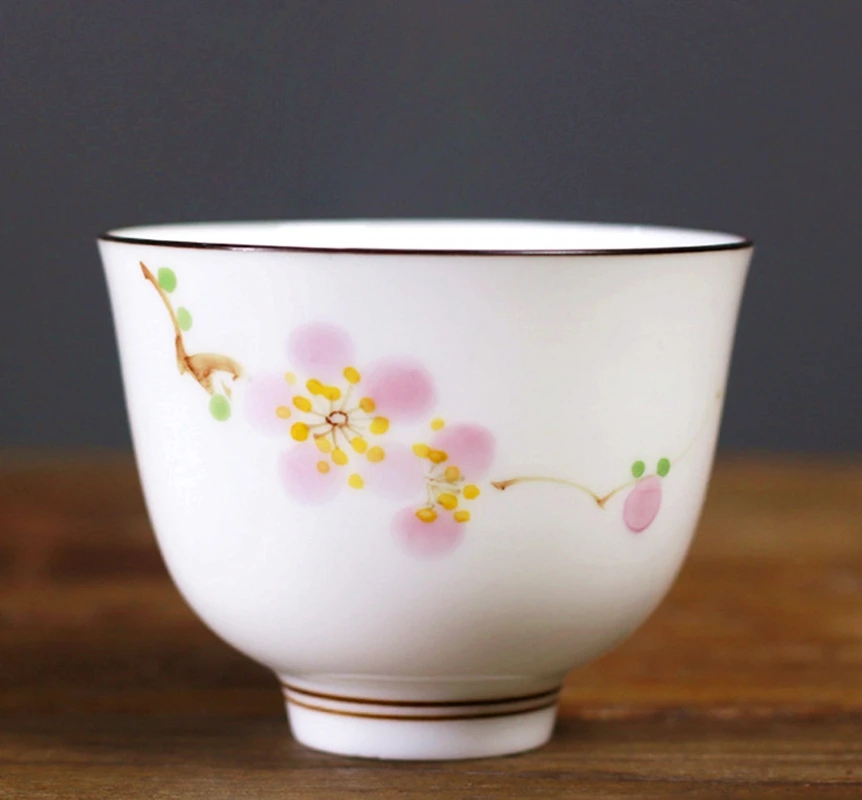 

Wintersweet Tea Set Setplum blossom White Porcelain Teacup Hand-painted Teacup