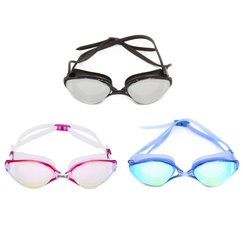 

New Adjustable Goggles Swimming Glasses Anti-Fog UV Protect Plating Lens/Transparent Lens Optional Waterproof Swim Eyewear