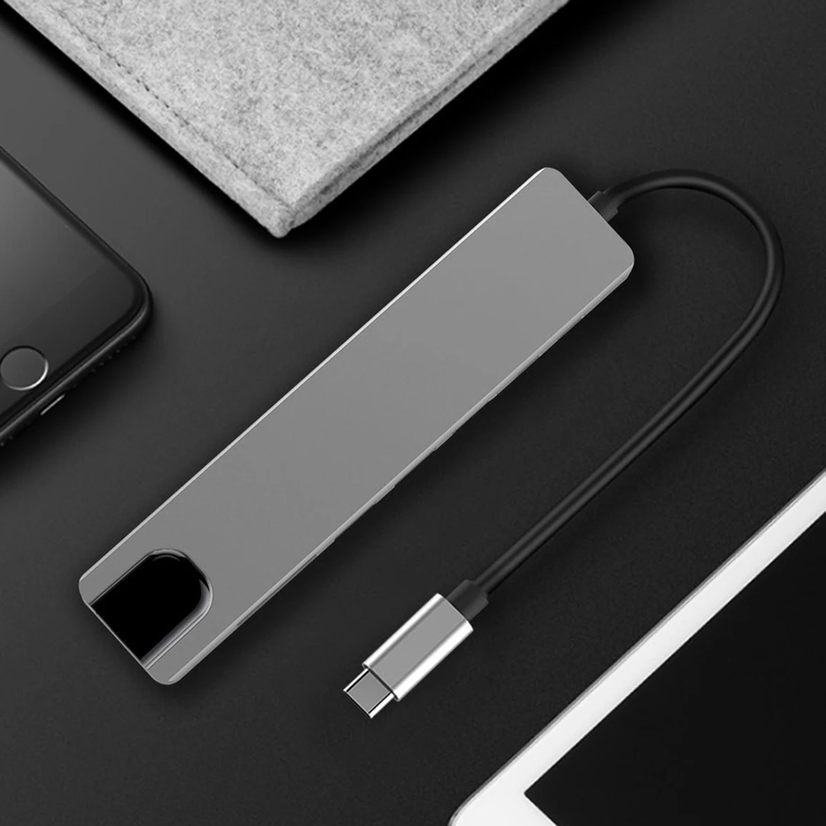 USB концентратор SOONHUA Type C на HDMI 3 0 RJ45 8 в 1 1000 Мбит/с|USB-хабы| |