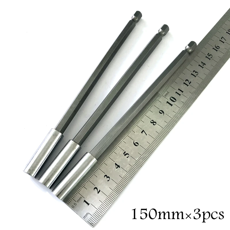 High Quality Magnetic Extension Bit Set Extensions Quick Change 1/4" 6.35mm Hex Rod Shank Long Handle 60 75 100 150 mm images - 6