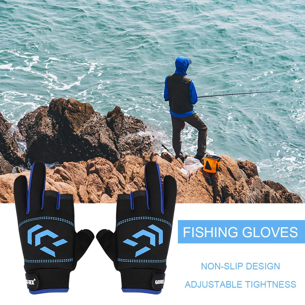 

1 Pair Fishing Gloves Men Women Outdoor Fishing Anti-slip 3 Cut Finger Sports Fish Equipment Angling SBR Gloves