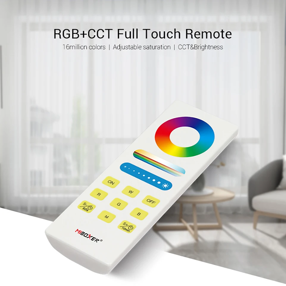 

FUT088 RGB+CCT Full Touch Remote led dimmer 16million colors Adjustable Saturation CCT Brightness