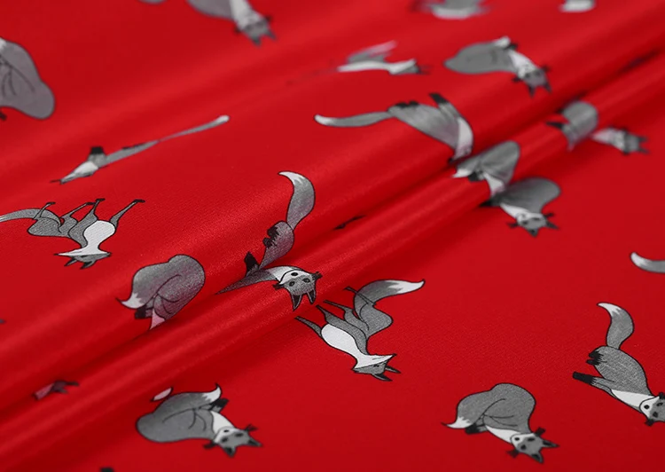 Новая модная хлопковая ткань шелковая с принтом котенка двойная цифровой