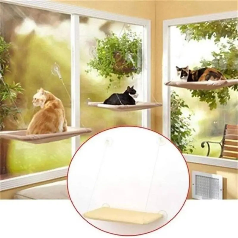 

Cat Hammock By The Window Cute Pet Hanging Beds Bearing 20kg Cat Seat Window Mount Pet Cat Hammock Comfortable Cat Pet Bed Long
