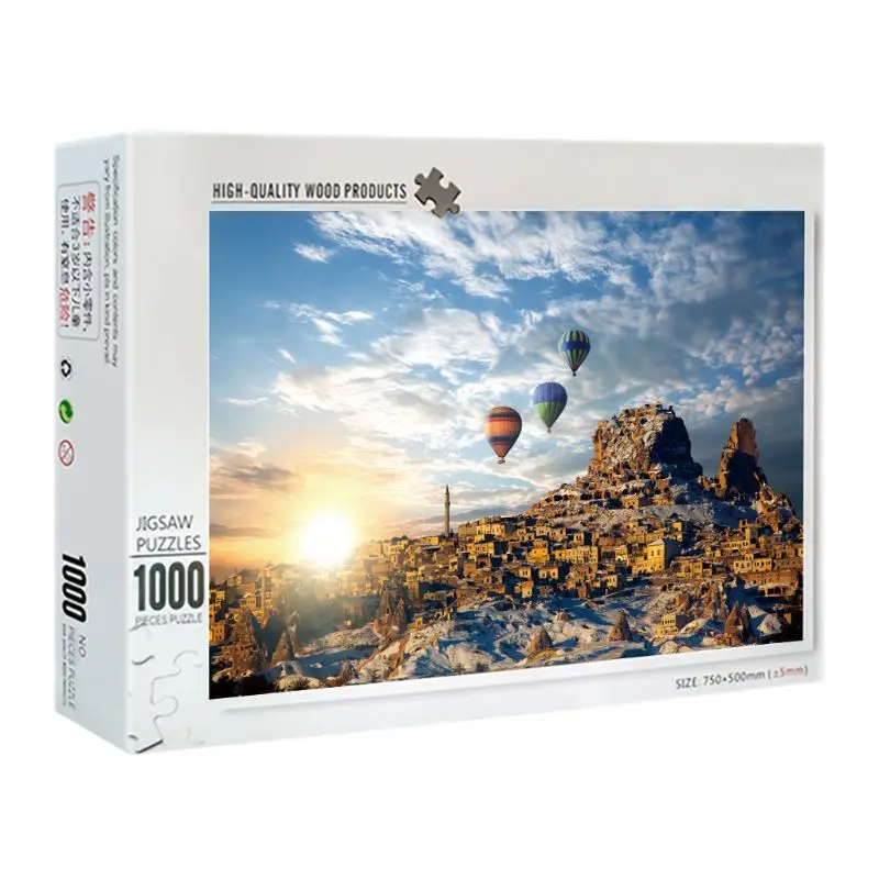 

New 1000 Pieces Hot Air Balloon Puzzles Wooden Jigsaw Puzzles Floor Puzzle Intellectual Game Learning Education Decompressi