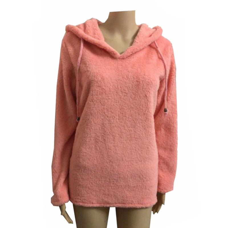 Женский мохеровый пуловер с капюшоном и V-образным вырезом | Женская одежда