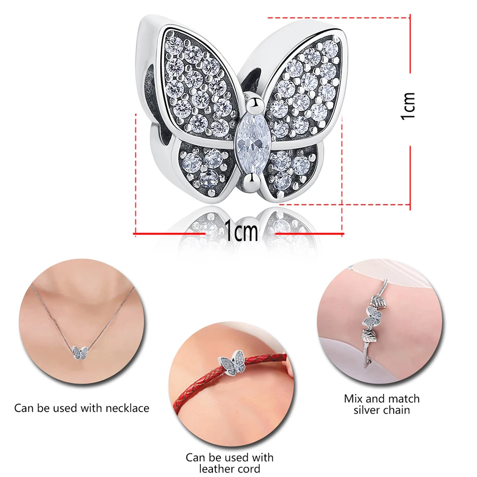Authentic 925 Sterling Silver Charm Snowflake Ladybug CZ Beads Fit Charms Original Bracelet Jewelry Making | Украшения и