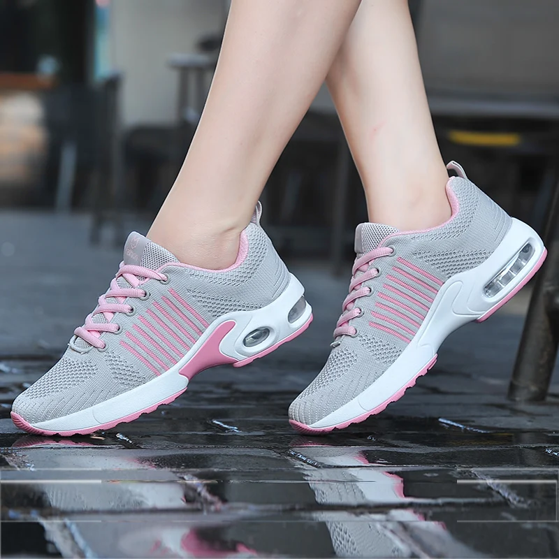 

BRKWLYZ 2021 Outdoor Sport Air Mesh Breathable Summer Sneakers Air Cushion Wear-resistant Tennis Women Shoes