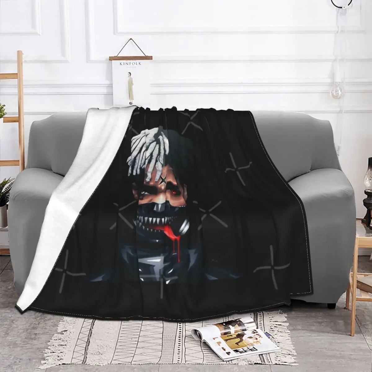 Xxxtentacion-Manta a cuadros para cama, funda doble para sof&aacute;, toalla de playa de lujo-1