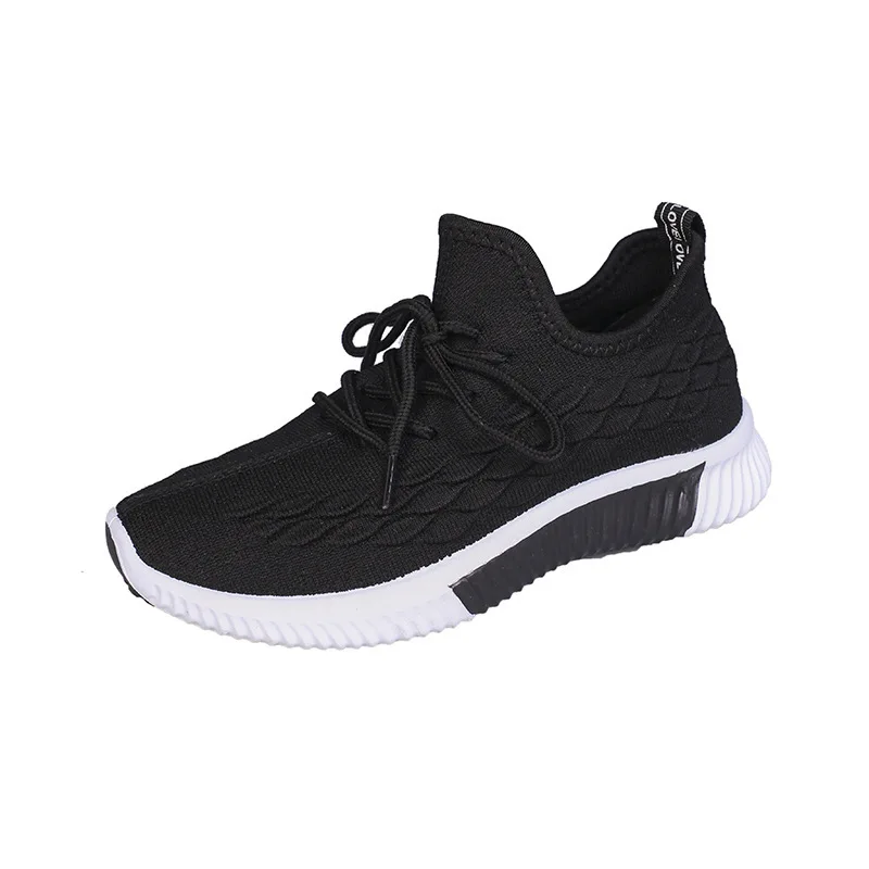 

Woman Knitted Vulcanized Shoes Ladies Sneakers 2020 Women Casual Breathable Women's Fashion Lace Up Running Shoes Female Flats
