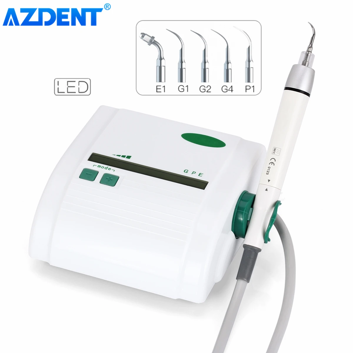 

AZDENT Dental Ultrasonic Scaler K08DL Optical Fiber Scaling Perio Endo Function With LED Detachable Handpiece with 5 Tips