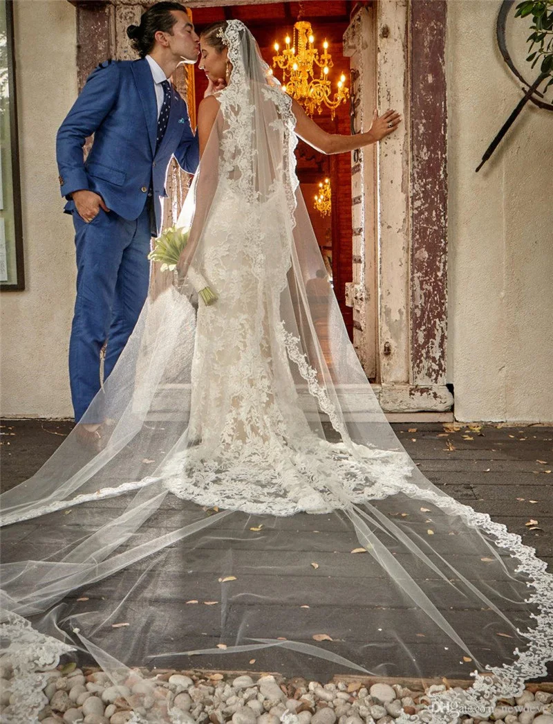 Элегантная женская кружевная свадебная фата 300*150 см туллея 1 слой без расчески