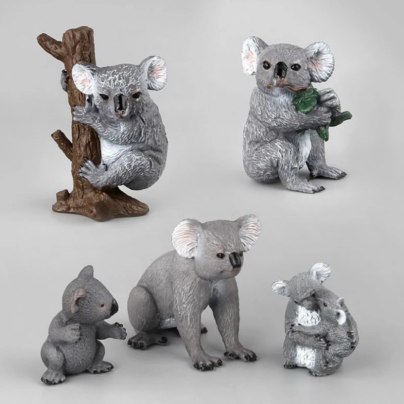 

Миниатюрная модель коалы, коллекционные игрушки, экшн-фигурки животных, Детские обучающие игрушки в виде диких животных, ПВХ, украшение для ...