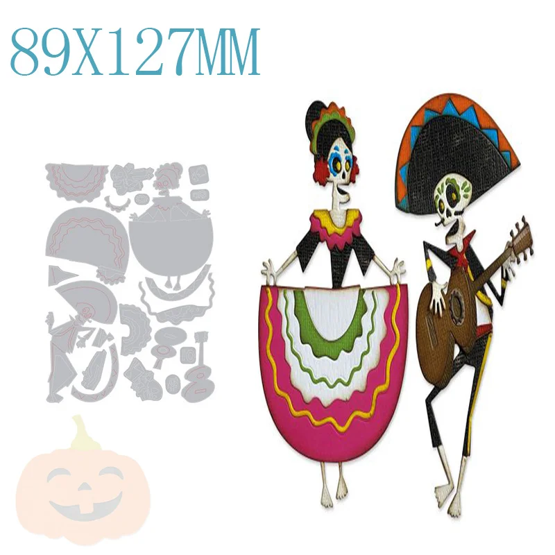 

Halloween Skeleton Metal Cutting Dies For DIY Edge Embossing Craft Cut Paper Decoration Greeting Card and Scrapbooking No Stamps