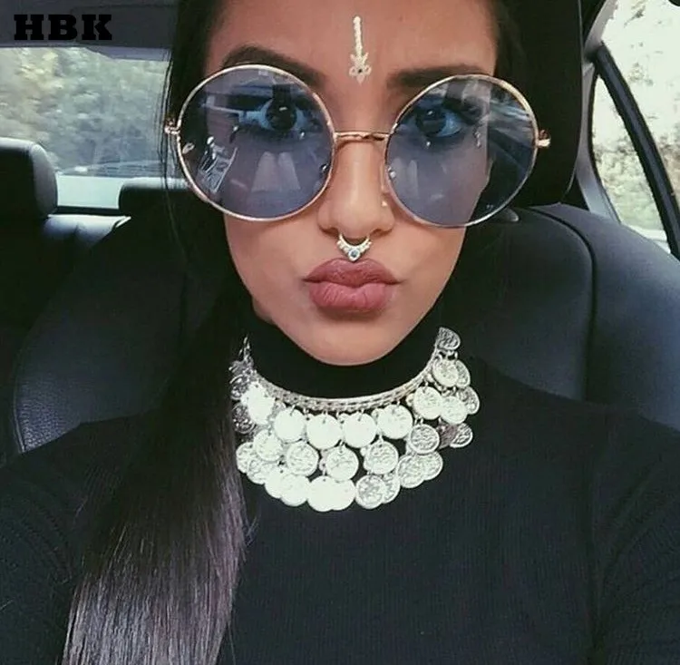 HBK Мода 2017 круглые маленькие брендовые крутые Солнцезащитные очки женские
