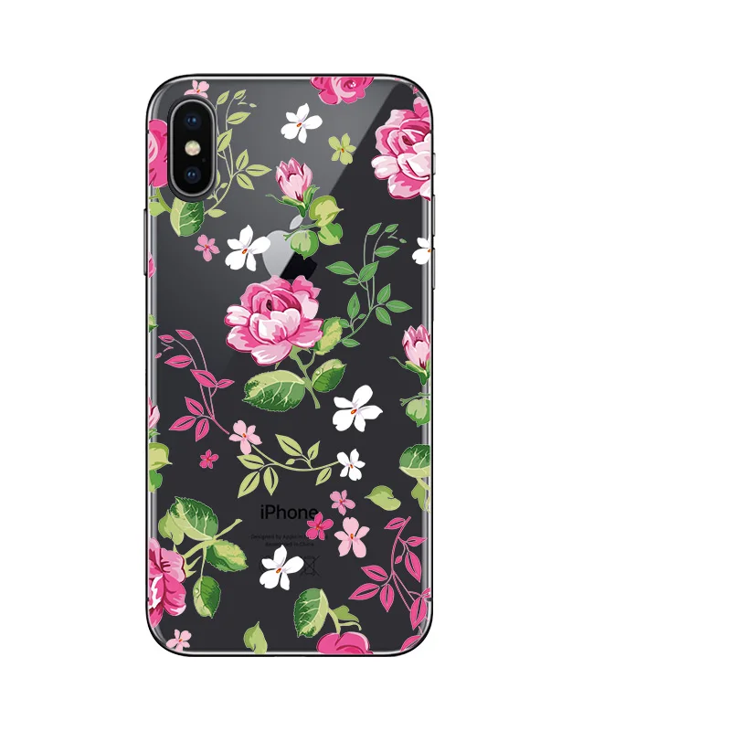 Прозрачный мягкий чехол для телефона с изображением цветов Iphone 11 Pro Max 2019 XI X XS XIR XR 8
