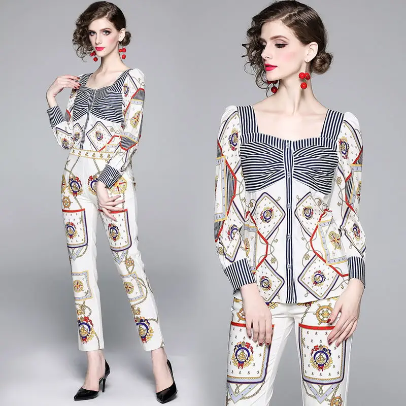 Новое поступление Модный повседневный костюм с брюками комплект из двух