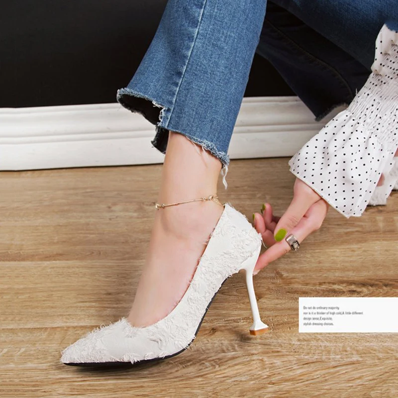 Женские туфли-лодочки на тонком высоком каблуке Высококачественные элегантные