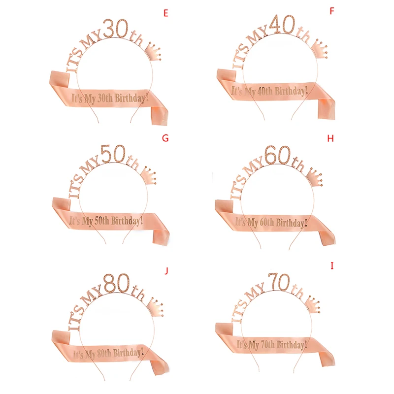 

It Is My 13 16 18 21 30 40 Birthday Party Satin Sash Crown Tiara Party Supply