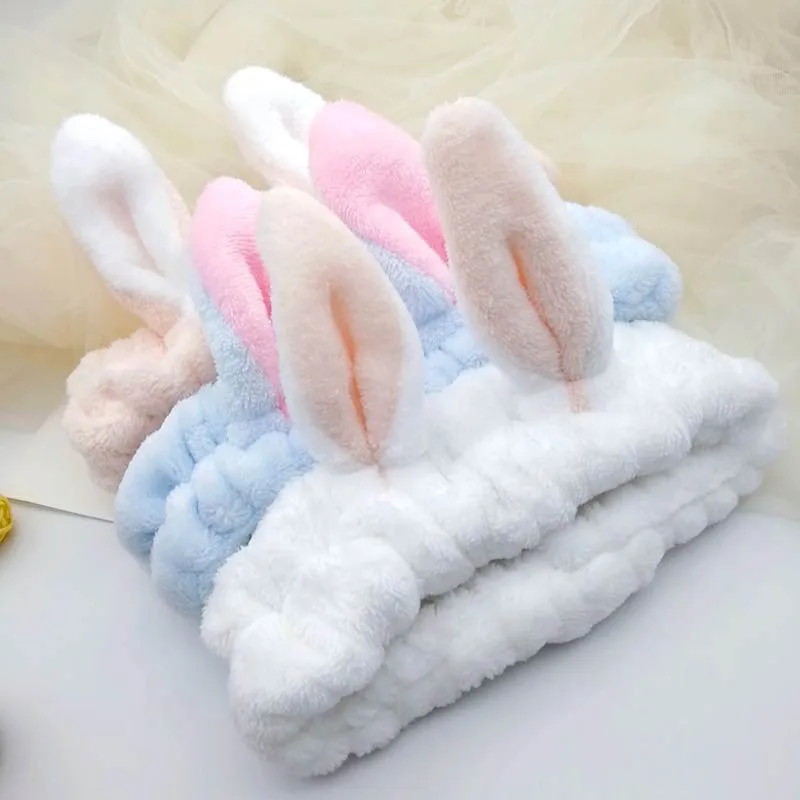 Calymel коралловые флисовые мягкие милые ободки с кроличьими ушками для женщин