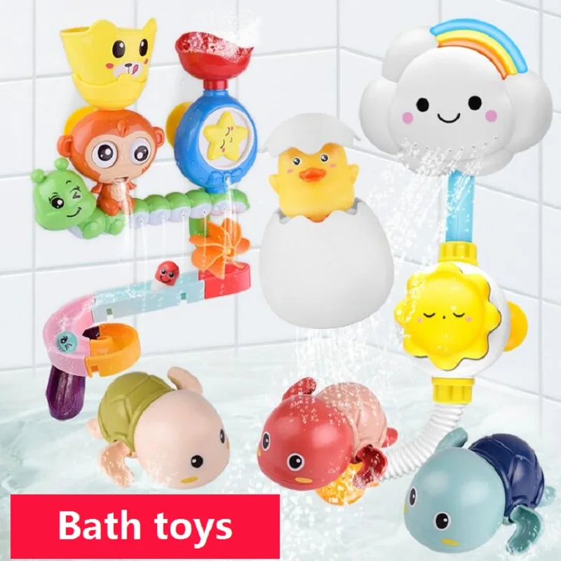 Игрушки для ванной детский смеситель воды резиновая утка душа водный брызговик