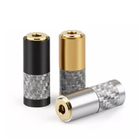 earphone audio 2 5mm 3 5mm female jack carbon fiber shell 3 contact headphone plug wire connector gold plated metal adapter