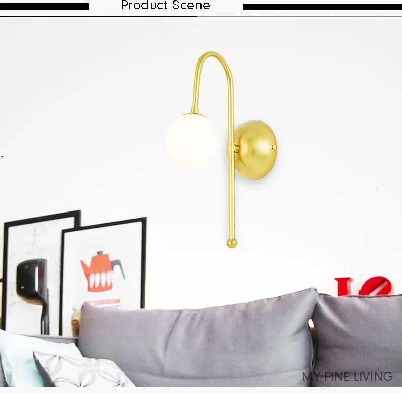 Современные Настенные светильники с одним круглым светом железные настенные