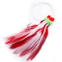1pcs fishing bait mackerel rigs skirt feather trolling marlin lures bait with beads lure baits fish line freshwater fishing lure