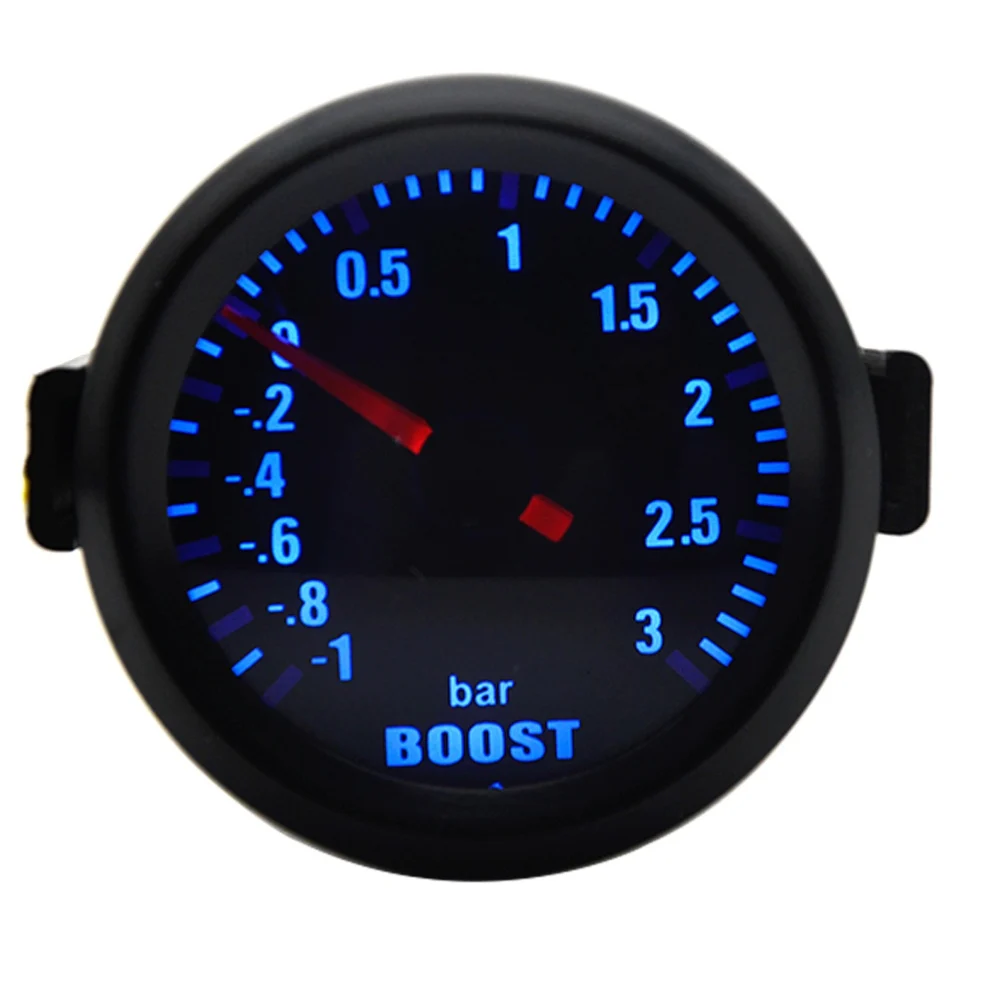 Boost 3bar 52 мм Boost/вакуум/Температура воды/Температура масла/Масляный Пресс/Напряжение/Тахометр/соотношение топлива воздуха/прибор для измерения температуры выхлопных газов аналоговый синий светодиод+ щупы датчика - Цвет: Boost 3bar