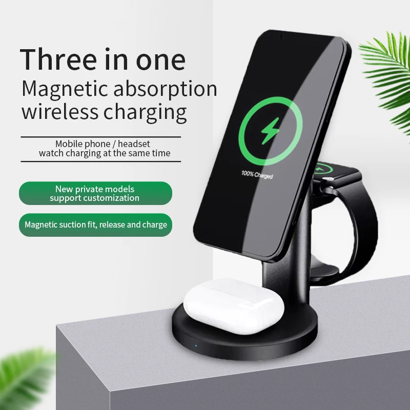 Qi Fast Wireless Charger 3 in 1 15W Charging Dock Station For iPhone 12 11 Pro XS MAX XR X 8 Apple Watch SE 6 5 4 AirPods | Игрушки и