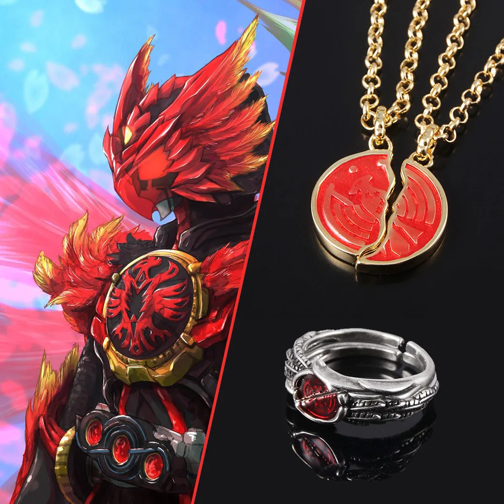 Anime Kamen Rider OOO Necklace Ankh's Broken Taka Core Medal Pendant Necklaces for Women Men Jewelry Gift