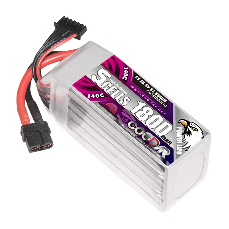 

CODDAR 1800mAh 5S 140C 18.5V LiPo Battery Pack With XT60 Plug For RC Quadcopter BetaFPV Beta Racing Drone Helicopte Parts