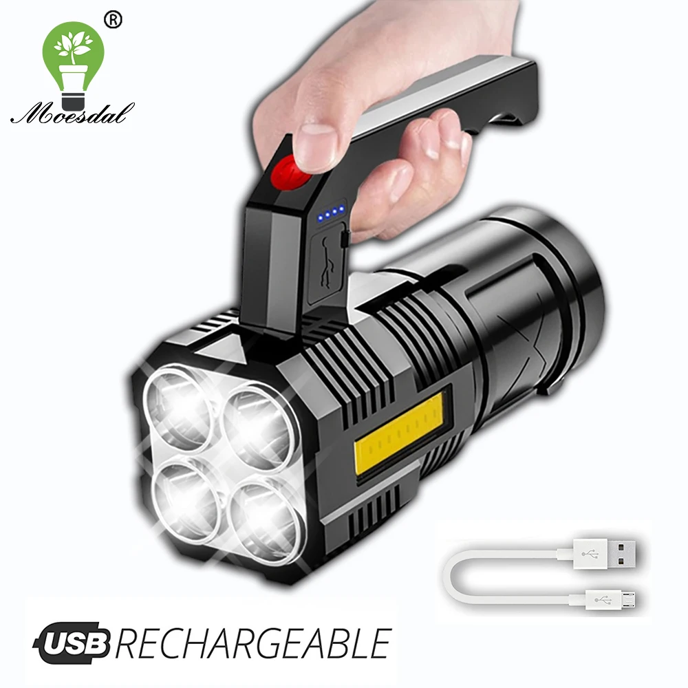 

Rechargeable LED Flashlight Super Bright Torch XPE+COB Waterproof ABS Portable Super Bright Outdoor Portable Flashlight
