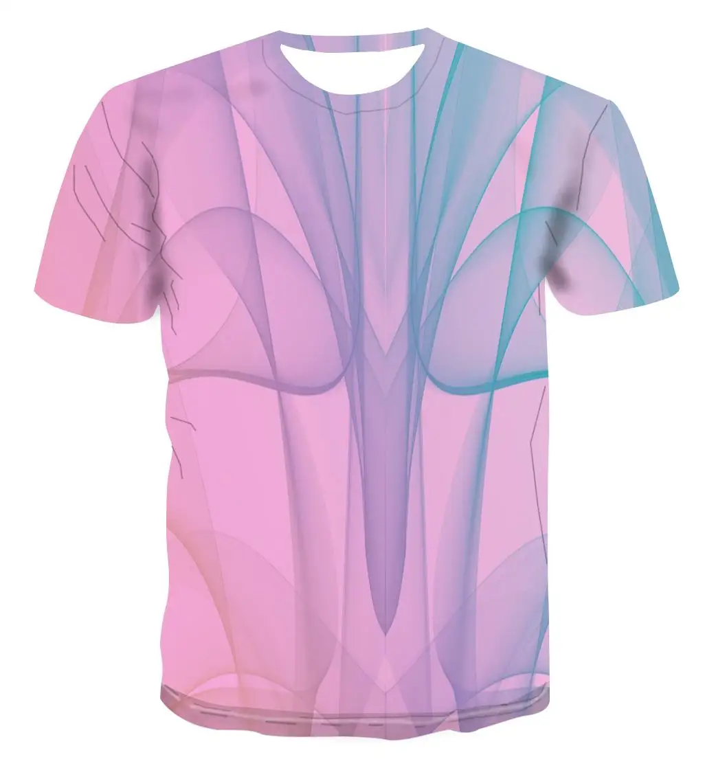 

2021 new men's T-shirt casual short-sleeved O-neck fashion funny printing 3D T-shirt men/women plaid clothing top