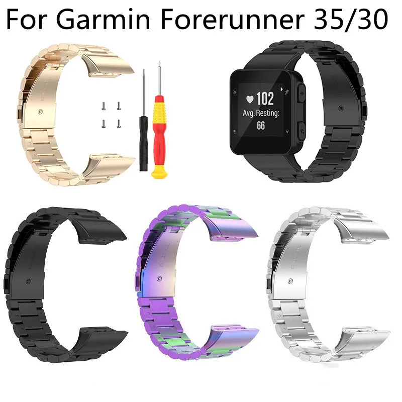 

Stainless Steel Strap For Garmin Forerunner 35/30 Metal Straps Smart Watch Replacement Wristband For Garmin ForeAthlete 35J