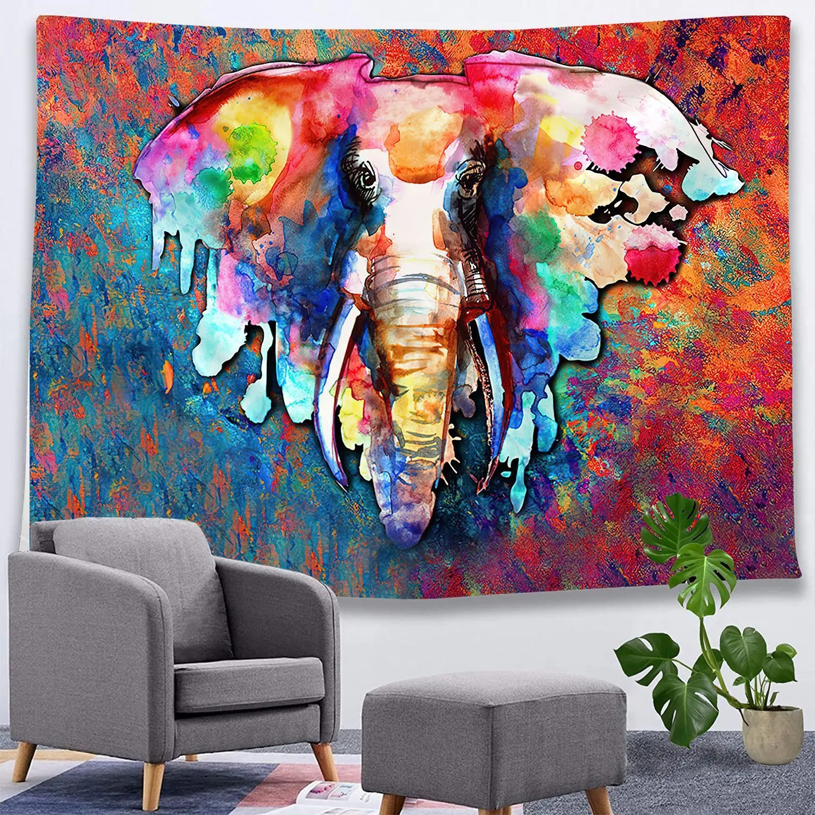 Хиппи Индийский Слон настенный гобелен 3D цифровой печатный богемный