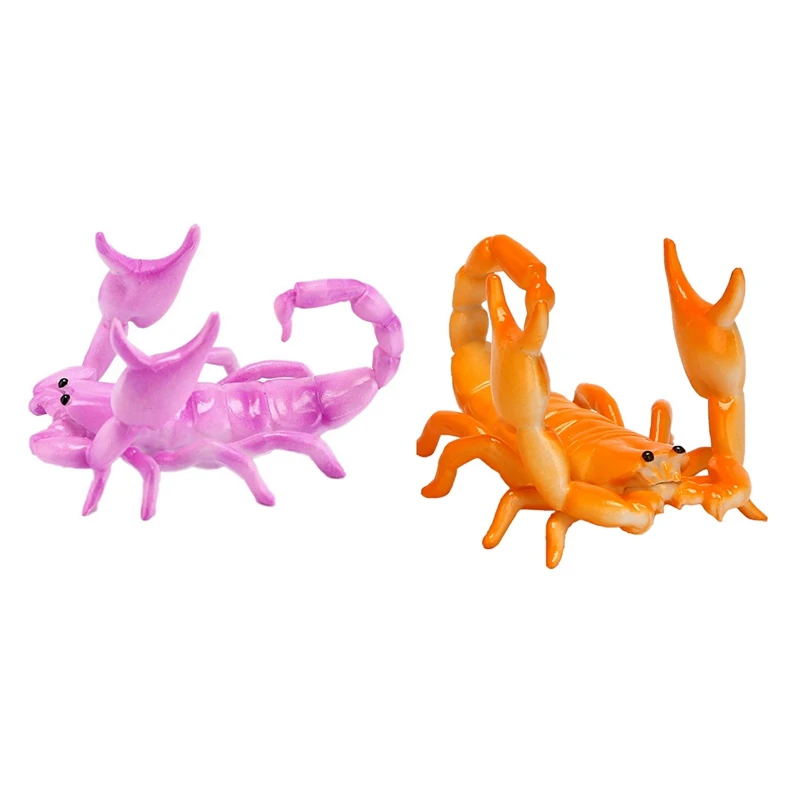

2Pcs Cute Scorpion Model Pen Holder Weightlifting Scorpion Bracket Storage Pen Rack Gift Stationery,Purple & Orange