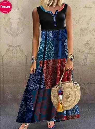 

Women's Printed Sundress 2021 Vintage Summer Dress Casual short sleeve cotton dress Vestidos Female O Neck Robe Plus Size Robe