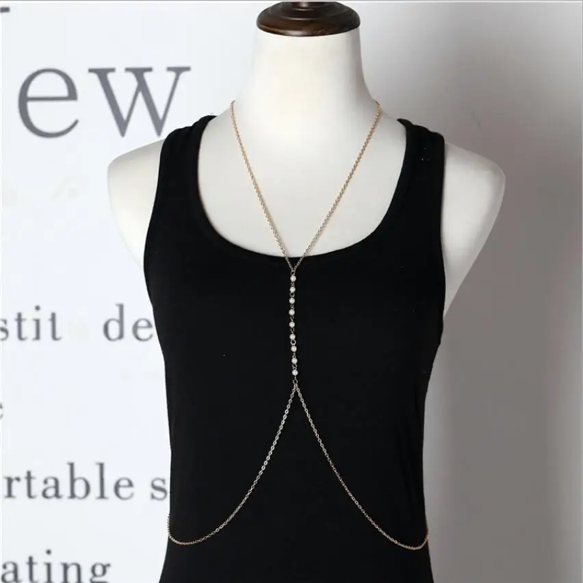 

Новое поступление, цепочка на талию из нержавеющей стали, имитация жемчуга, цепочка для тела для женщин, летнее сексуальное бикини, Пляжная ...