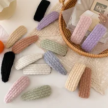 Ruoshui – épingles à cheveux tricotées pour femmes, pinces à cheveux en laine, accessoires pour filles, pinces, ornements, Barrettes, bandeau, couvre chef  (3)