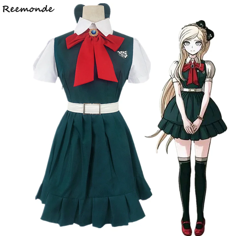 

Костюм для косплея из аниме «данганронпа 2», униформа для девочек, топ, платье, парики, женская одежда