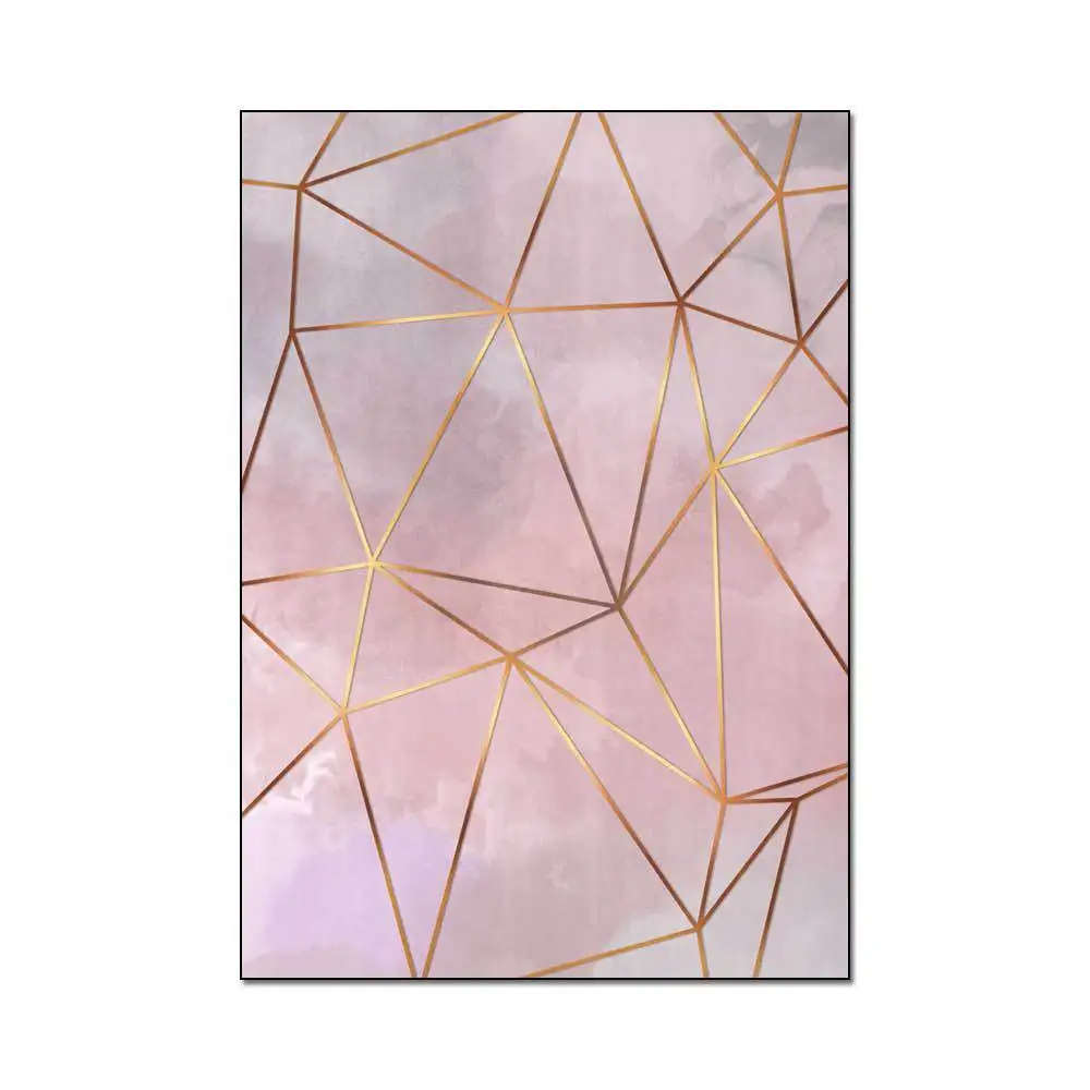 

Fashion Modern Nordic Gray Pink Gold Line Geometric Kitchen Living Room Bedroom Bedside Carpet Floor Mats Custom