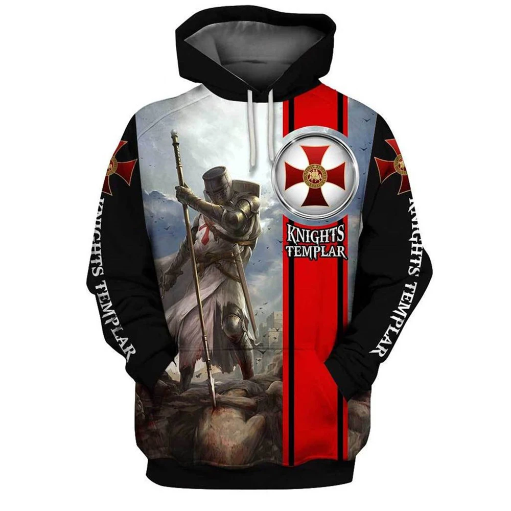 

CLOOCL Knights Templar Men Hoodies 3D Print Men Clothing Loose Casual Pullovers Tops Unisex Harajuku Streetwear S-5XL