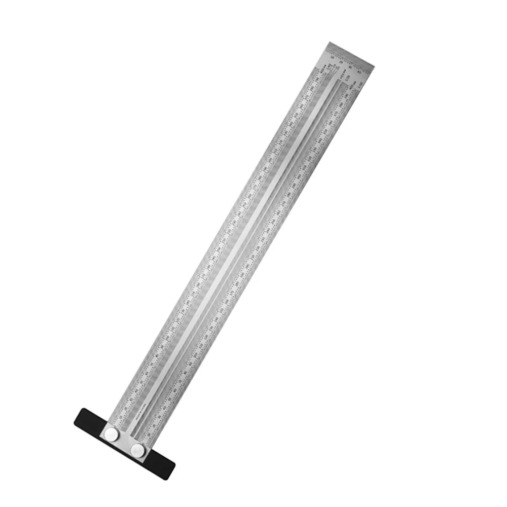 

1 Pcs Stainless High Precision Scale Ruler T-type Hole Ruler Woodworking Scribe Mark Line Gauge Drawing Carpenter Measuring Tool
